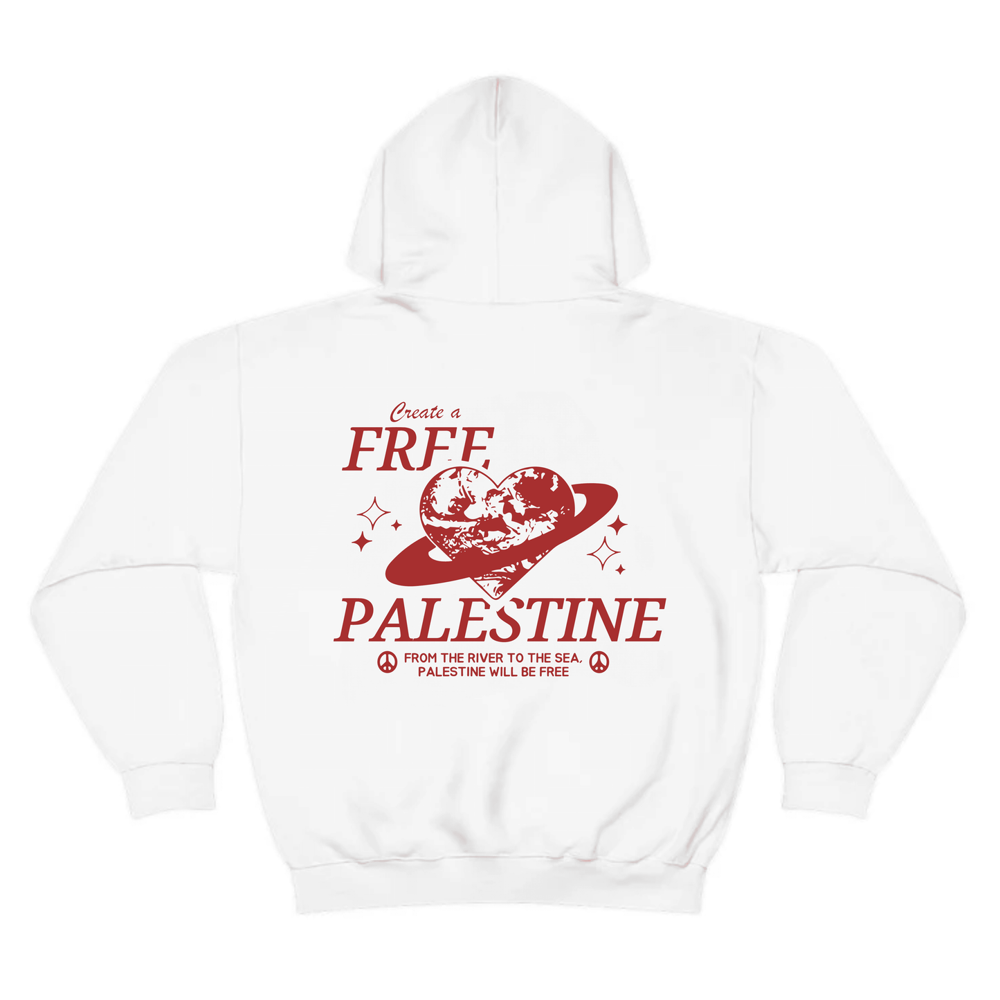 "Create a Free Palestine" Hoodie - Red Graphic