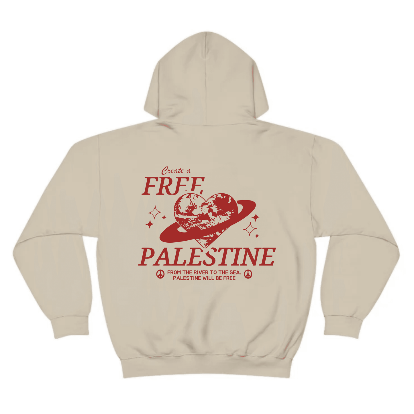"Create a Free Palestine" Hoodie - Red Graphic