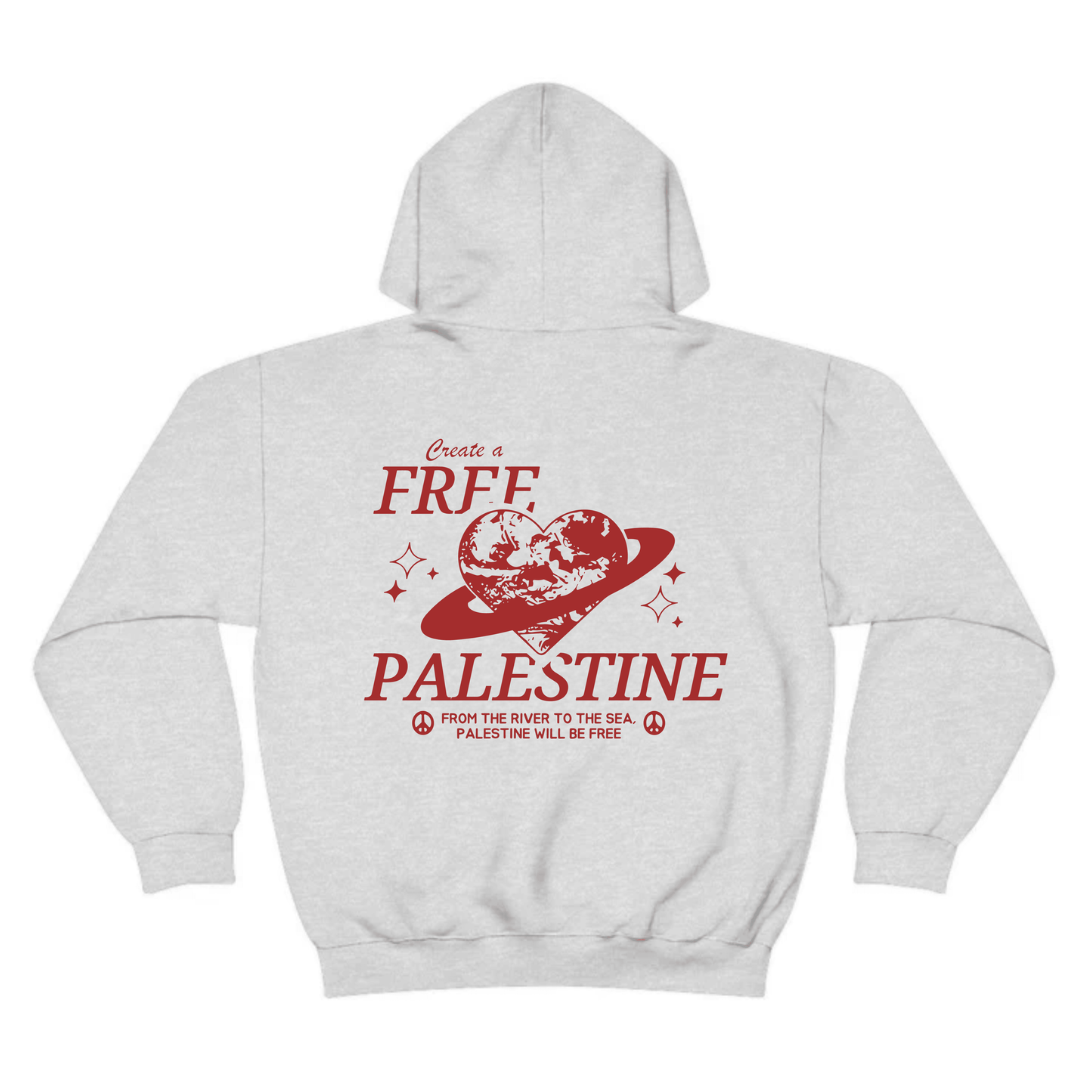 "Create a Free Palestine" Hoodie - Red Graphic