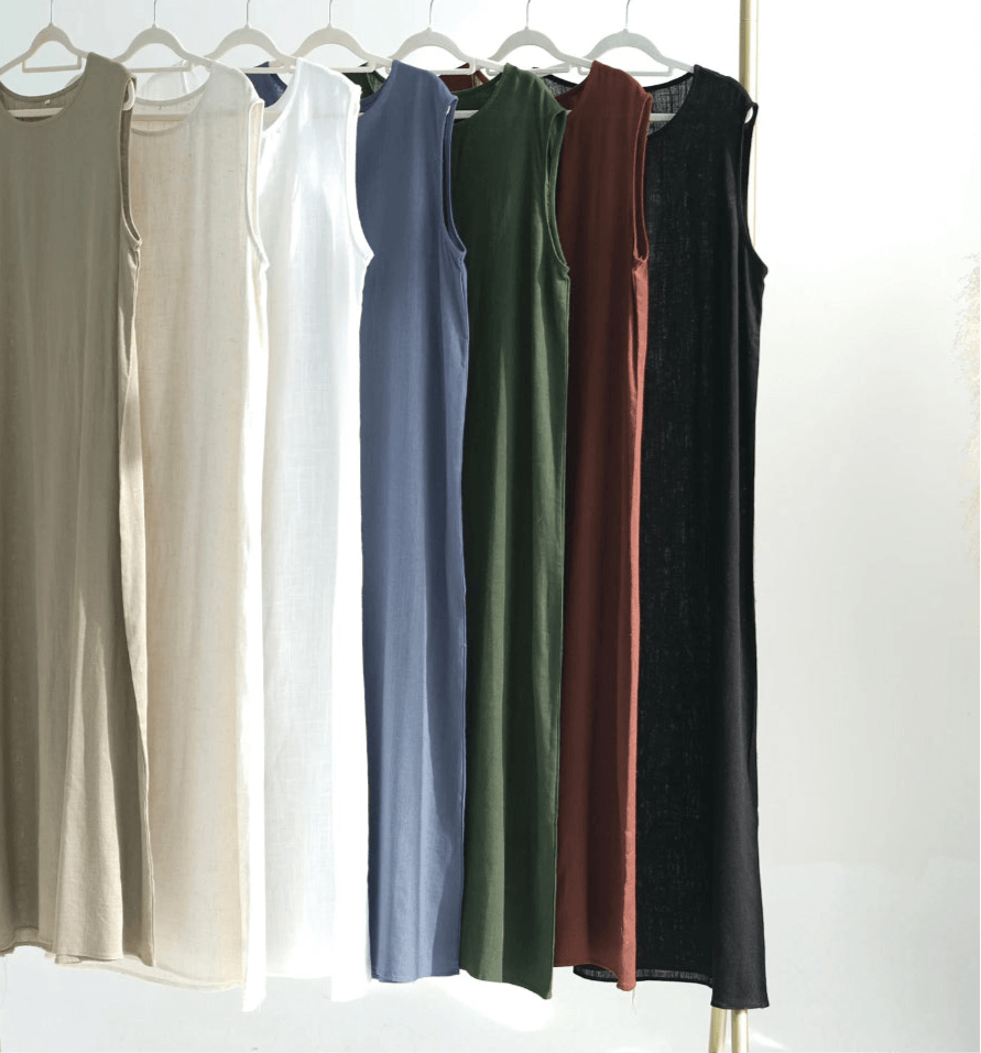 Safia Linen Wide Sleeve Abaya Set