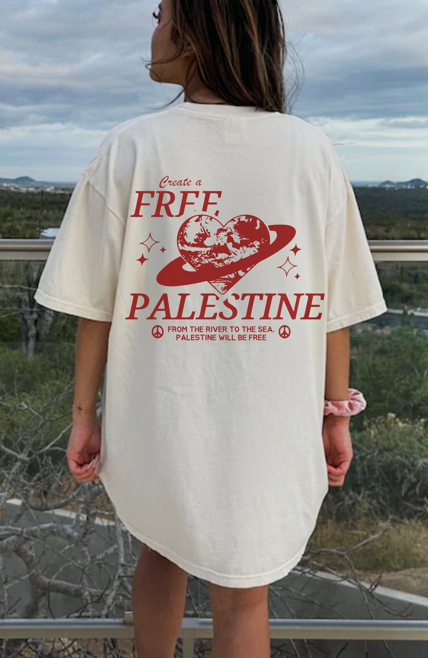 "Create a Free Palestine" Shirt - Red Graphic