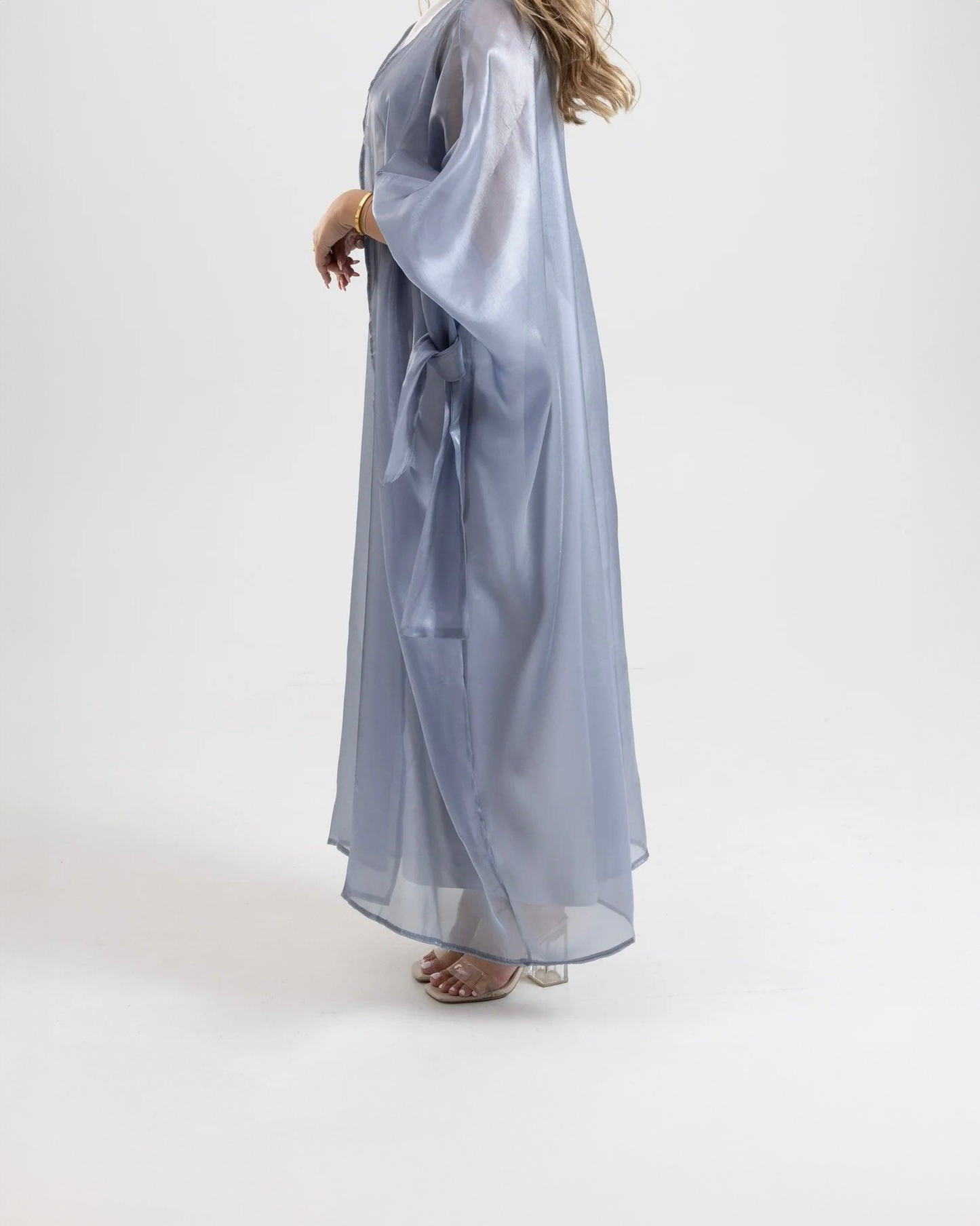 City Lights - Organza Tie Sleeve Abaya