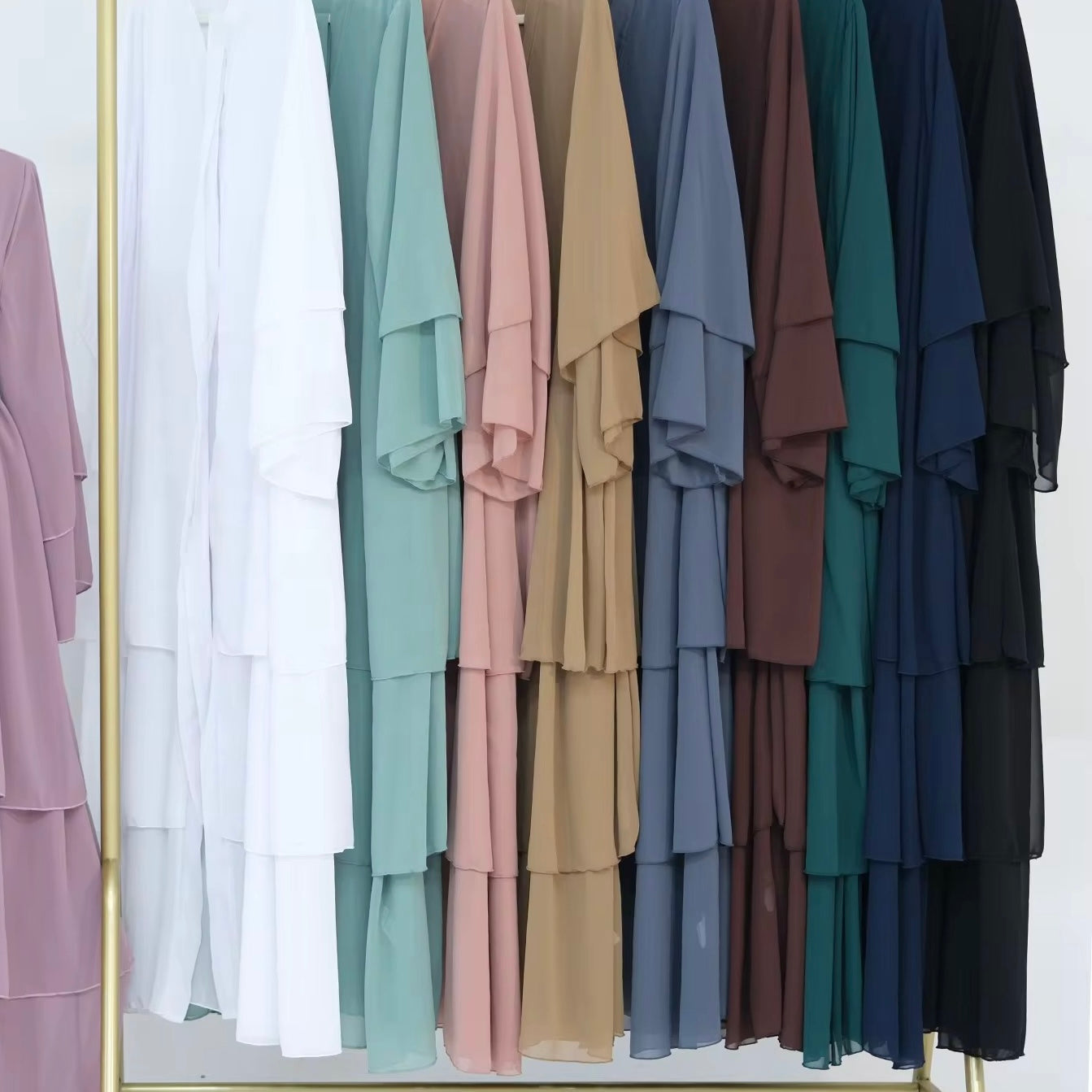 Amira Chiffon Layered Abaya