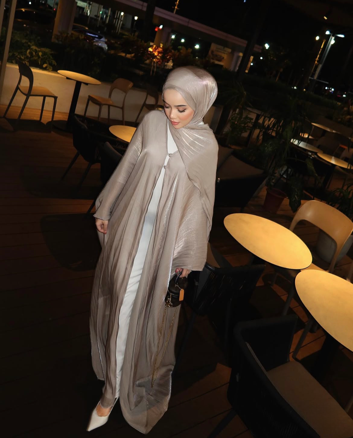 Sahra Organza Open Abaya