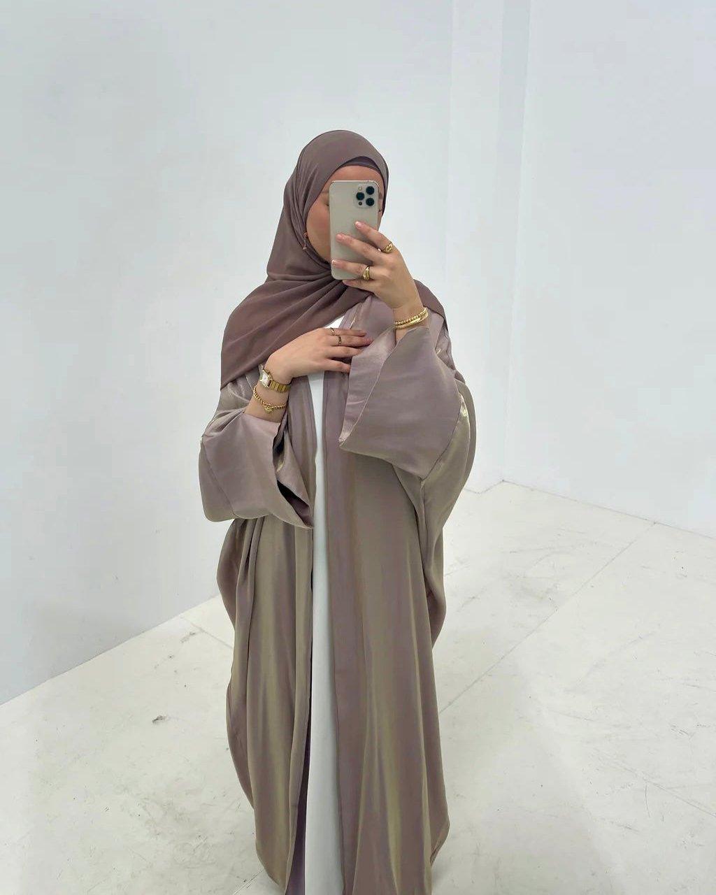 Noor Shimmer Slit-Sleeve Abaya