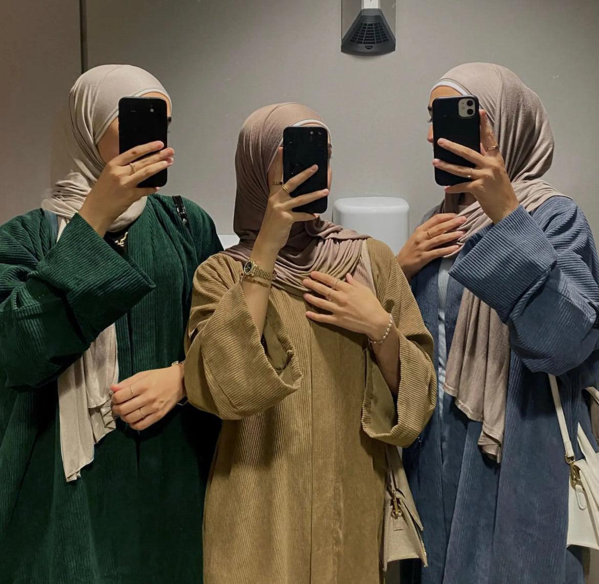 Teddy - Corduroy Thick Cuff Sleeve Abaya