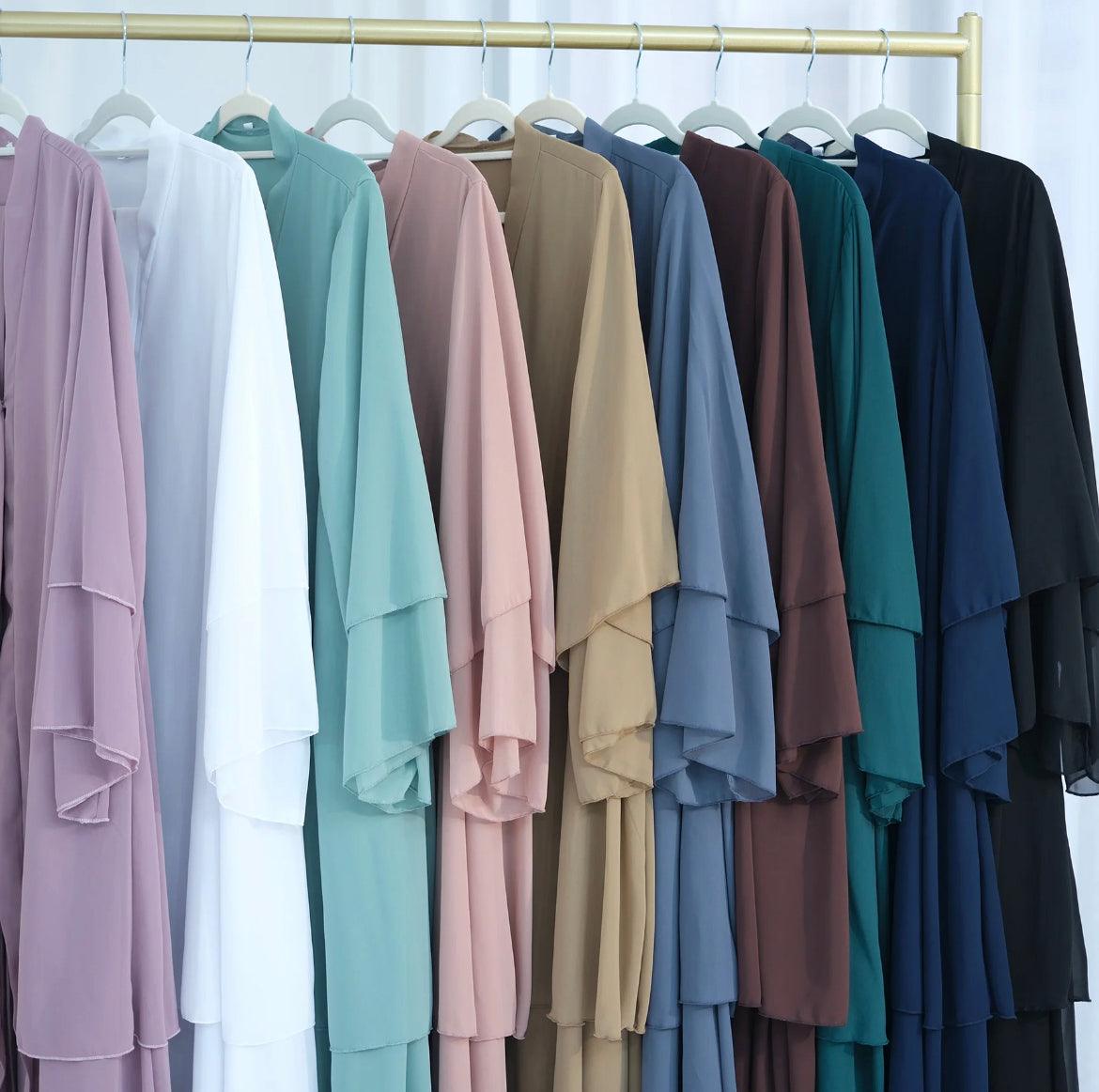 Amira Chiffon Layered Abaya