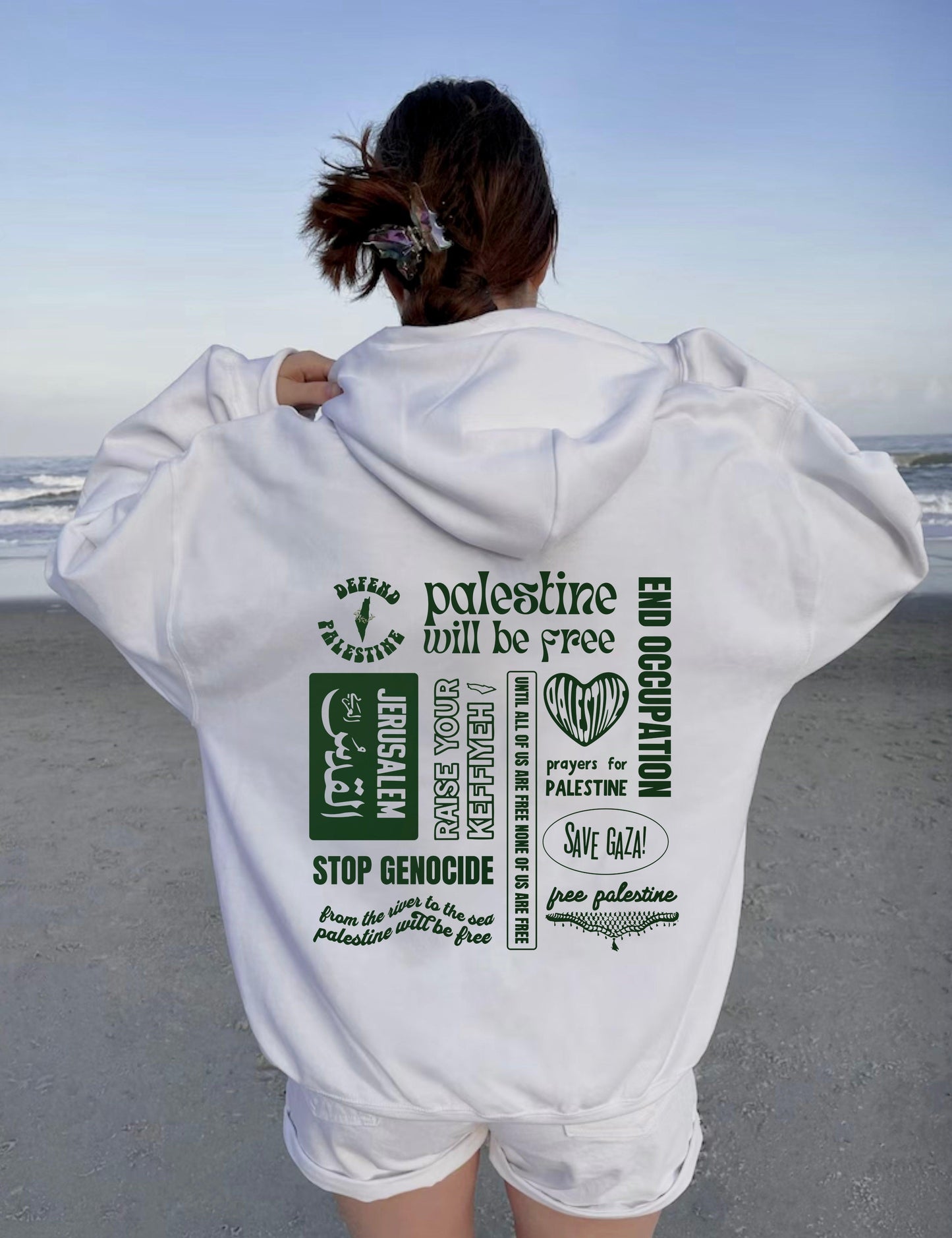 "End Occupation" Hoodie - Green Graphic