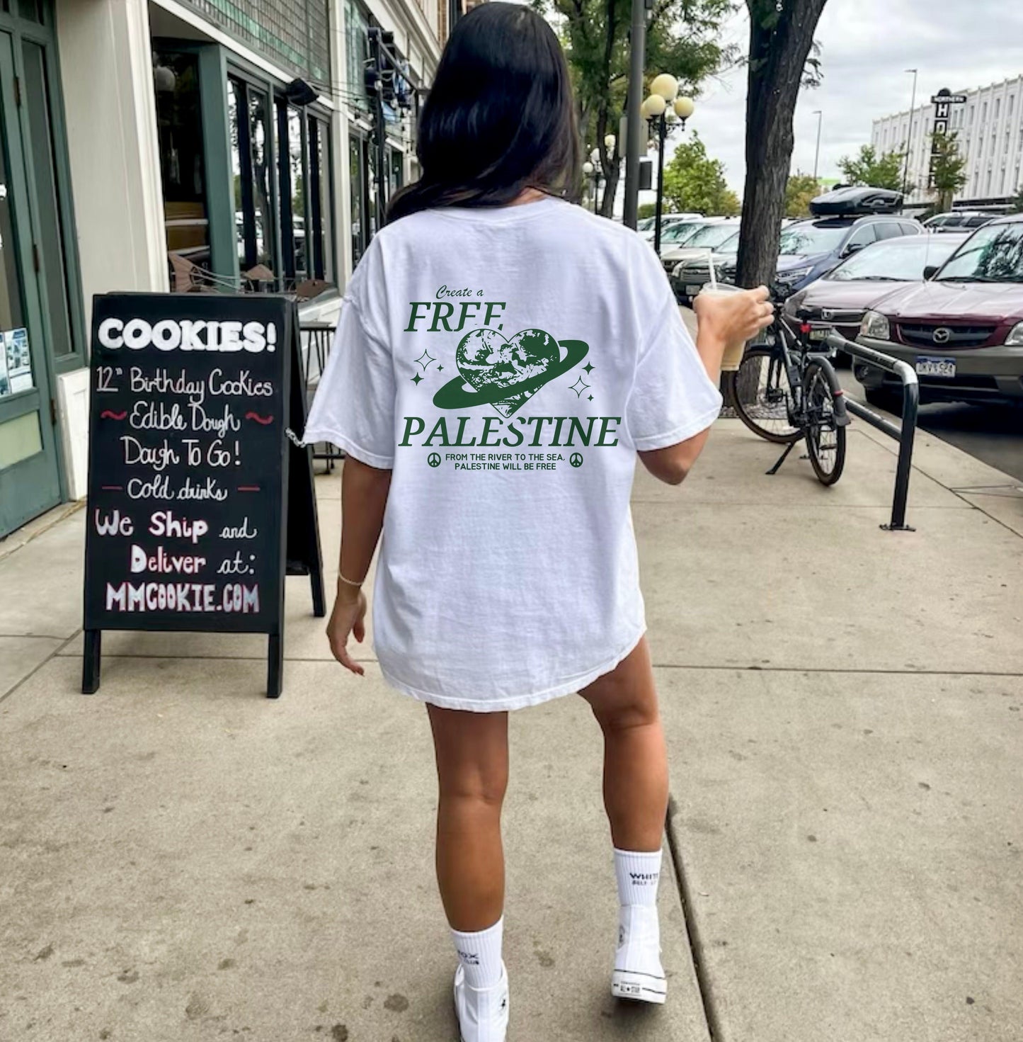 "Create a Free Palestine" Shirt - Green Graphic