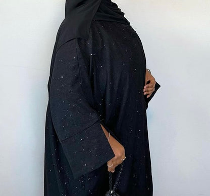 Starry Eyed - Ribbed Texture Slit Sleeve Abaya