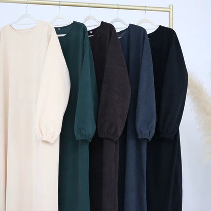 Plush - Corduroy Cuff Sleeve Abaya
