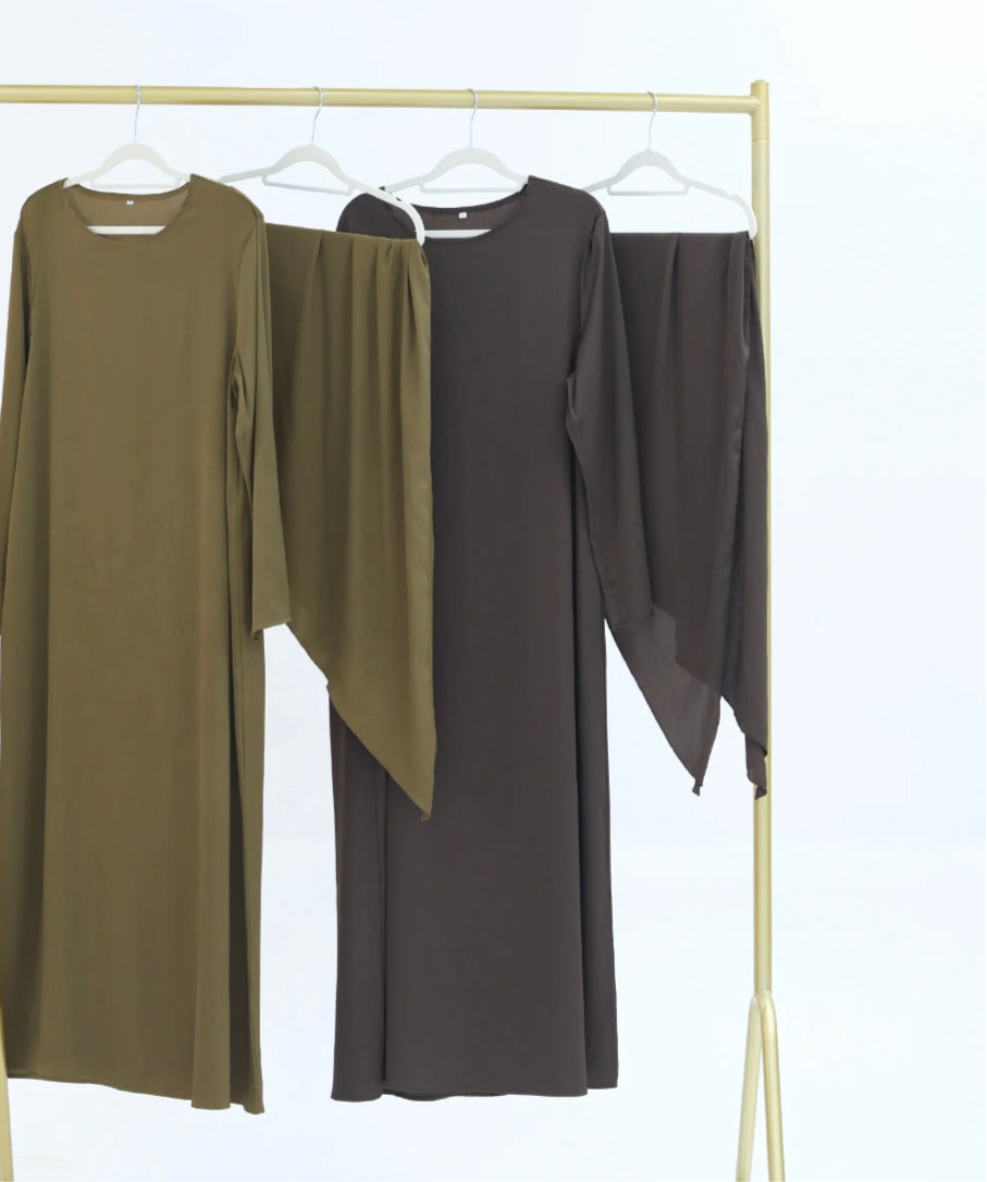 Trumpet Sleeve Abaya Set