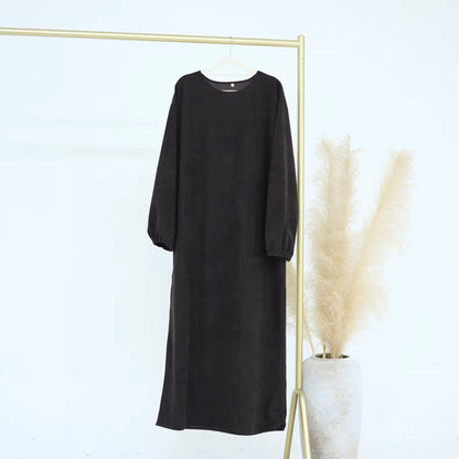 Plush - Corduroy Cuff Sleeve Abaya
