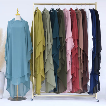Double Layered Chiffon Khimar