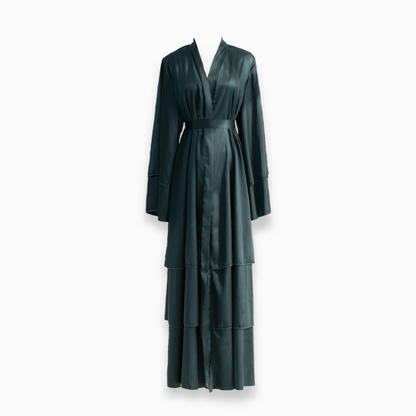 Malika Satin Ruffle Layer Abaya