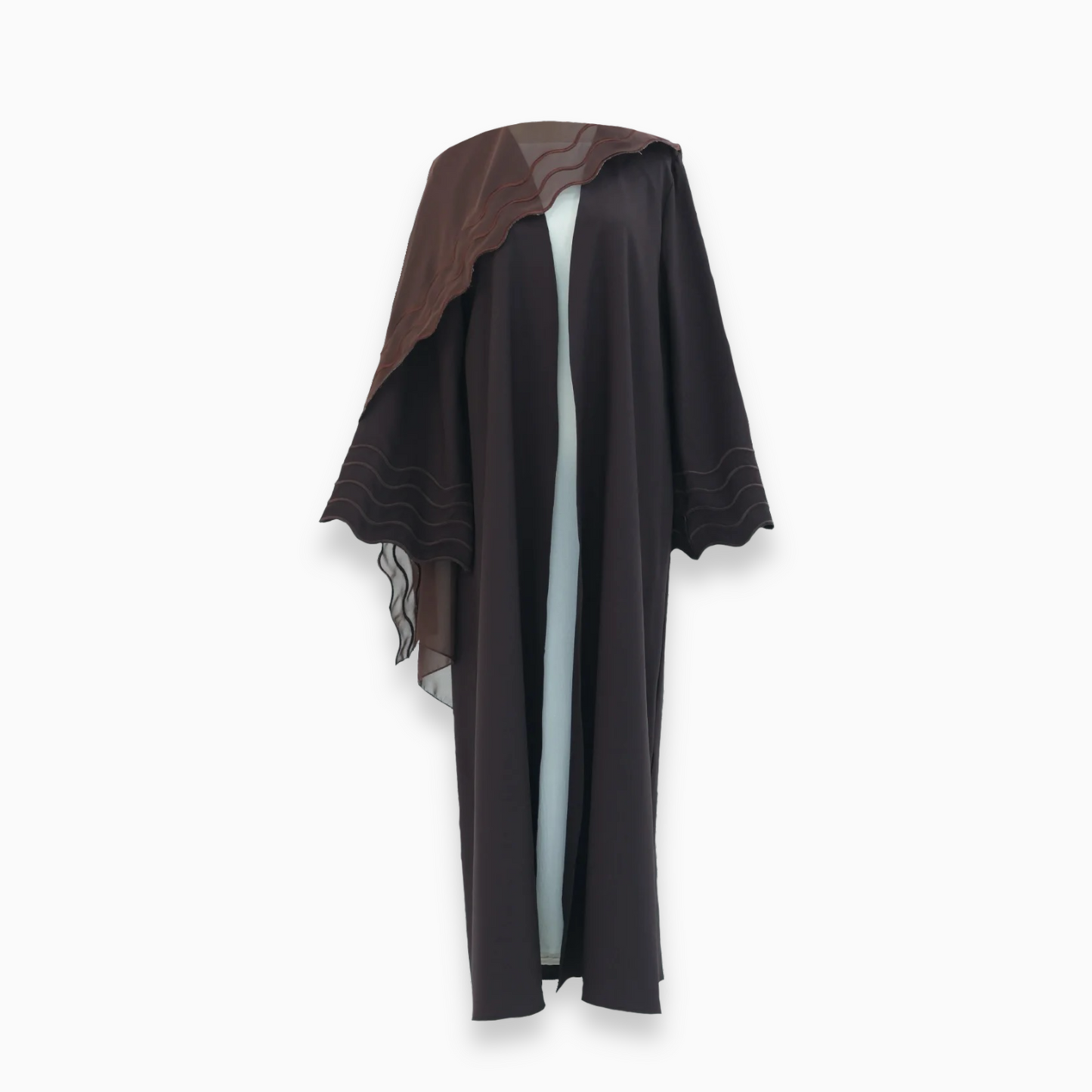 Monochrome Wave Abaya With Hijab