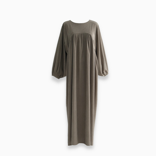 Corduroy Balloon Sleeve Abaya