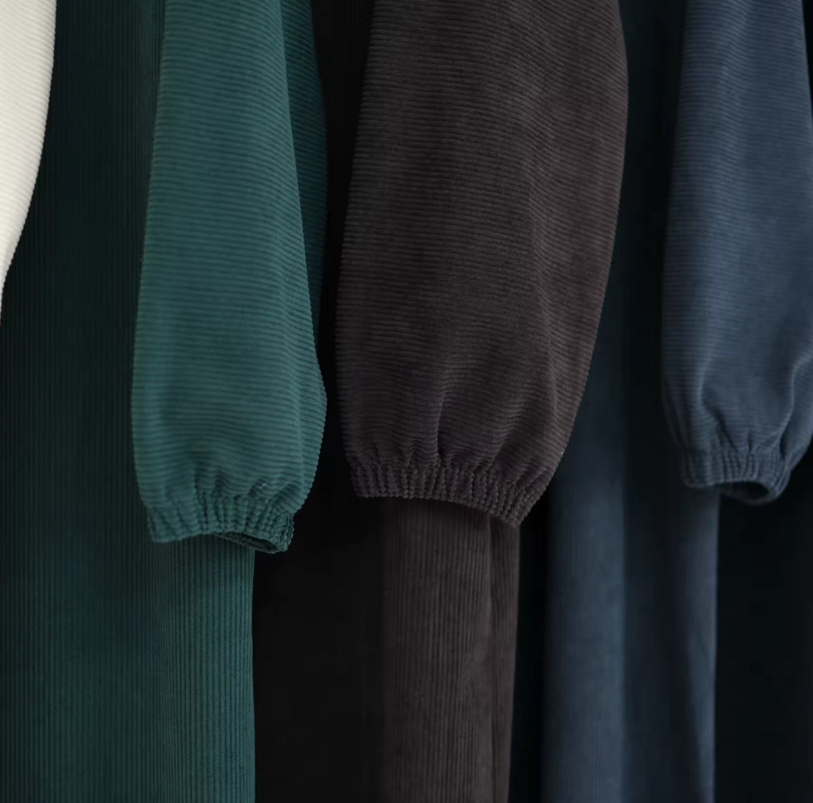 Plush - Corduroy Cuff Sleeve Abaya