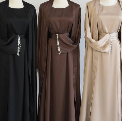 Crystal Mirage - Gem Sleeve Detail Abaya Set