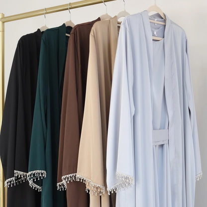 Crystal Mirage - Gem Sleeve Detail Abaya Set