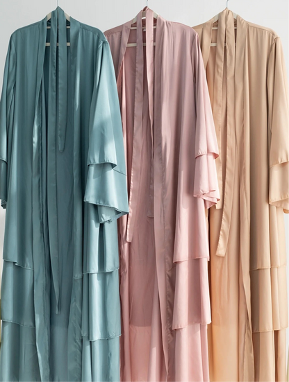 Malika Satin Ruffle Layer Abaya