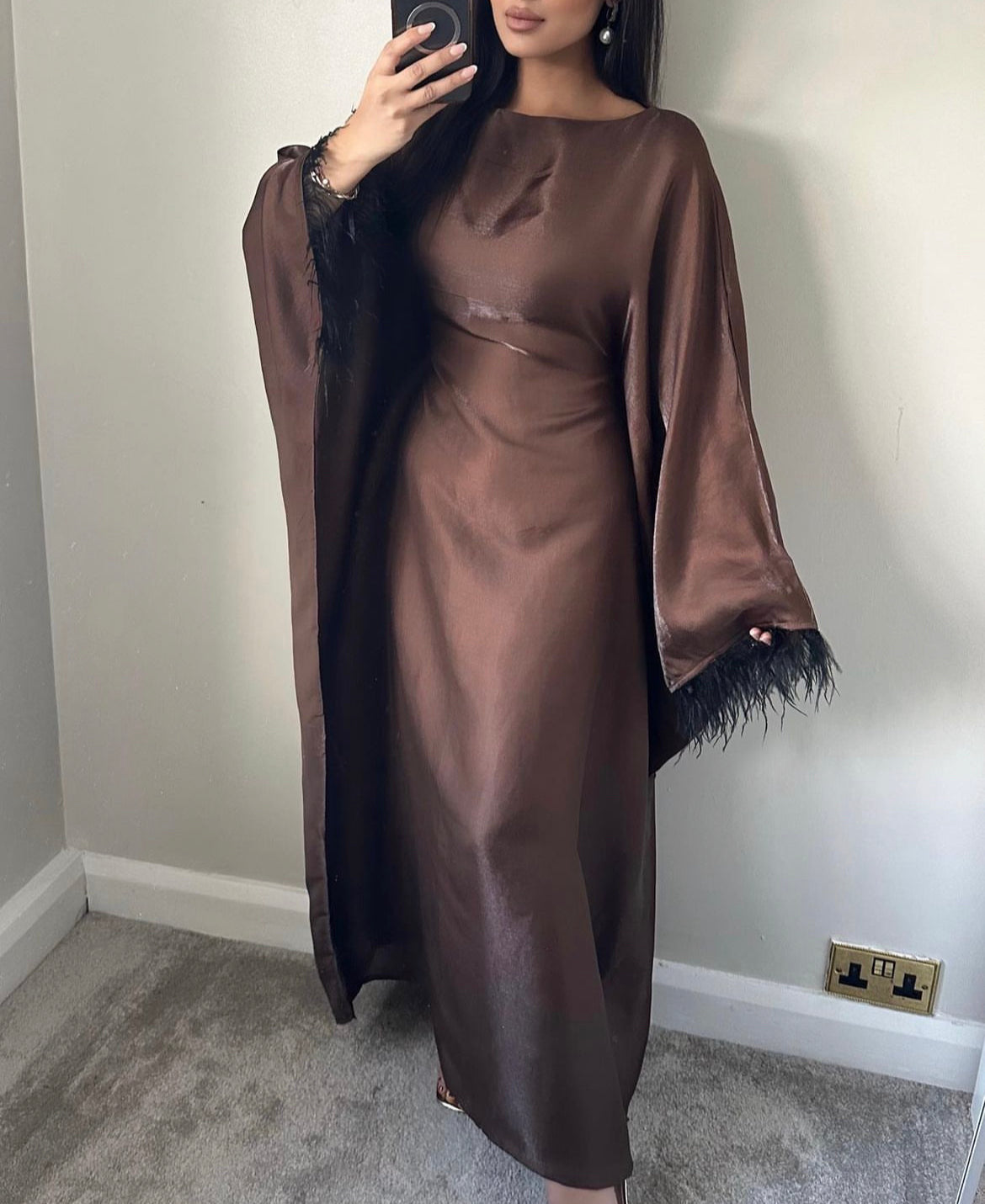 Aliyah Shimmer Feather Kaftan