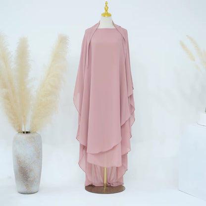 Double Layered Chiffon Khimar