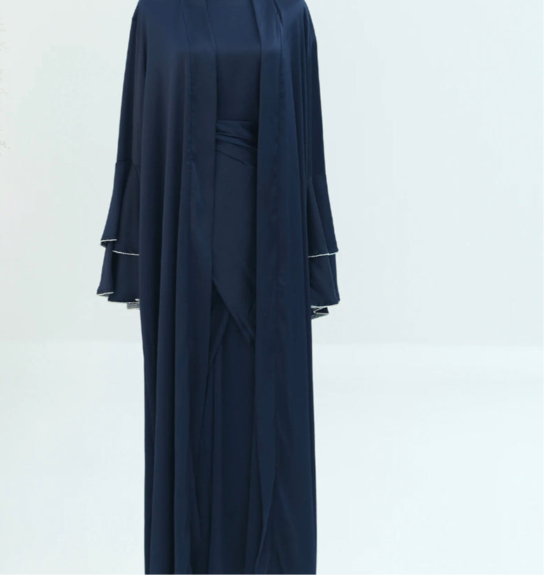 Trumpet Sleeve Abaya Set