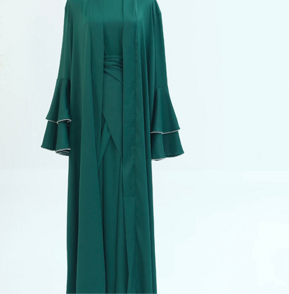 Trumpet Sleeve Abaya Set