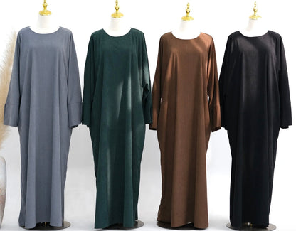 Fall Days - Corduroy Slit Sleeve Abaya