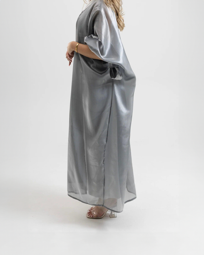 City Lights - Organza Tie Sleeve Abaya