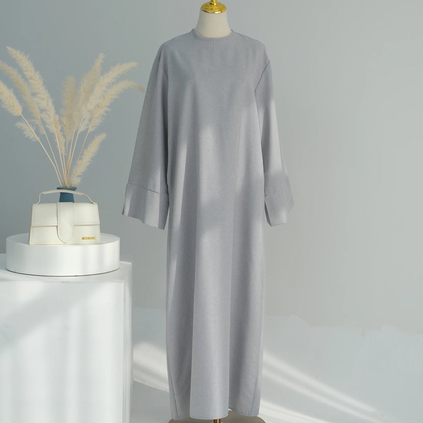 Rana Linen Slit Sleeve Abaya With Pockets