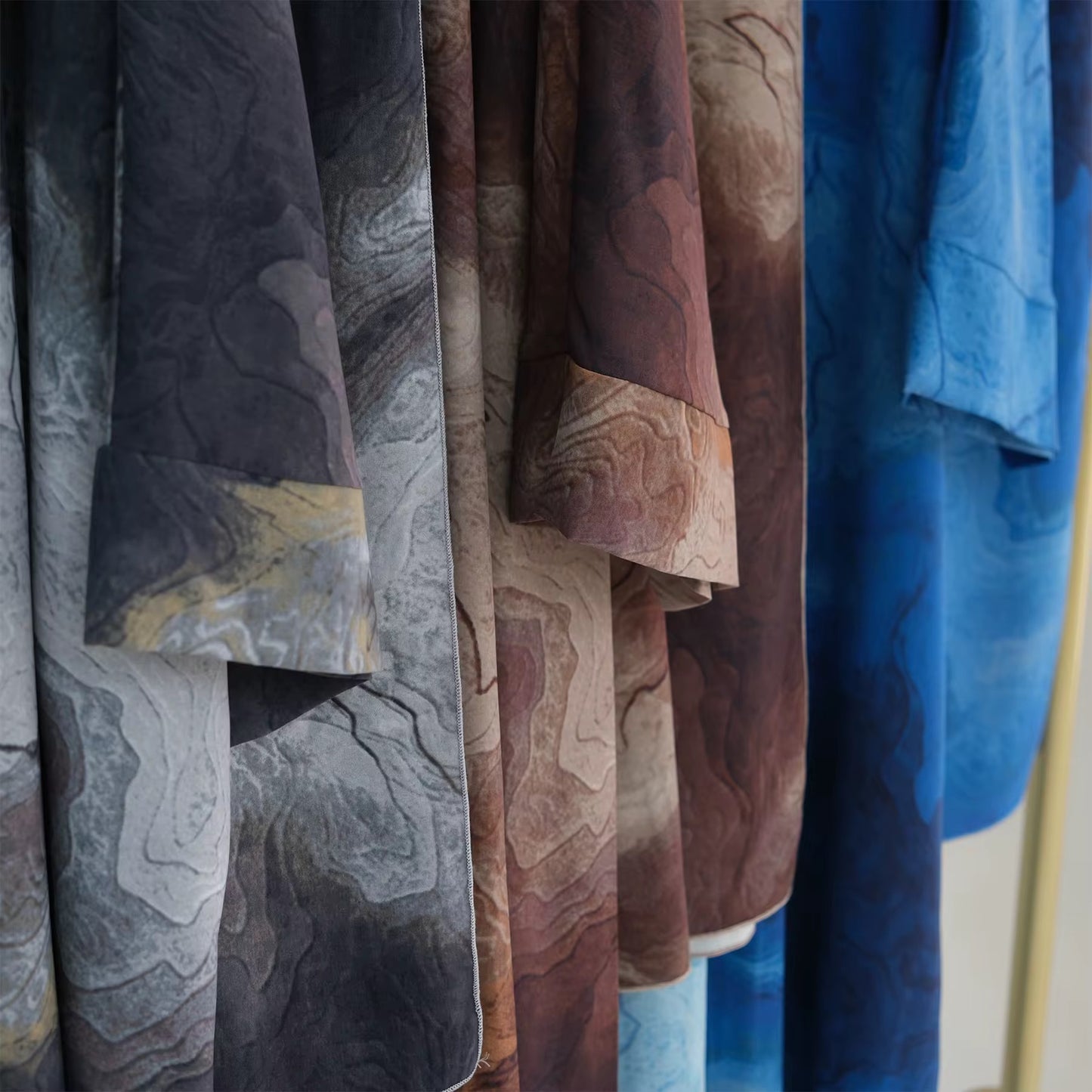 Earth Shades Marble Abaya Set