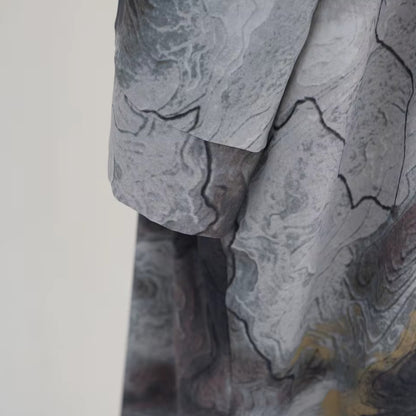 Earth Shades Marble Abaya Set
