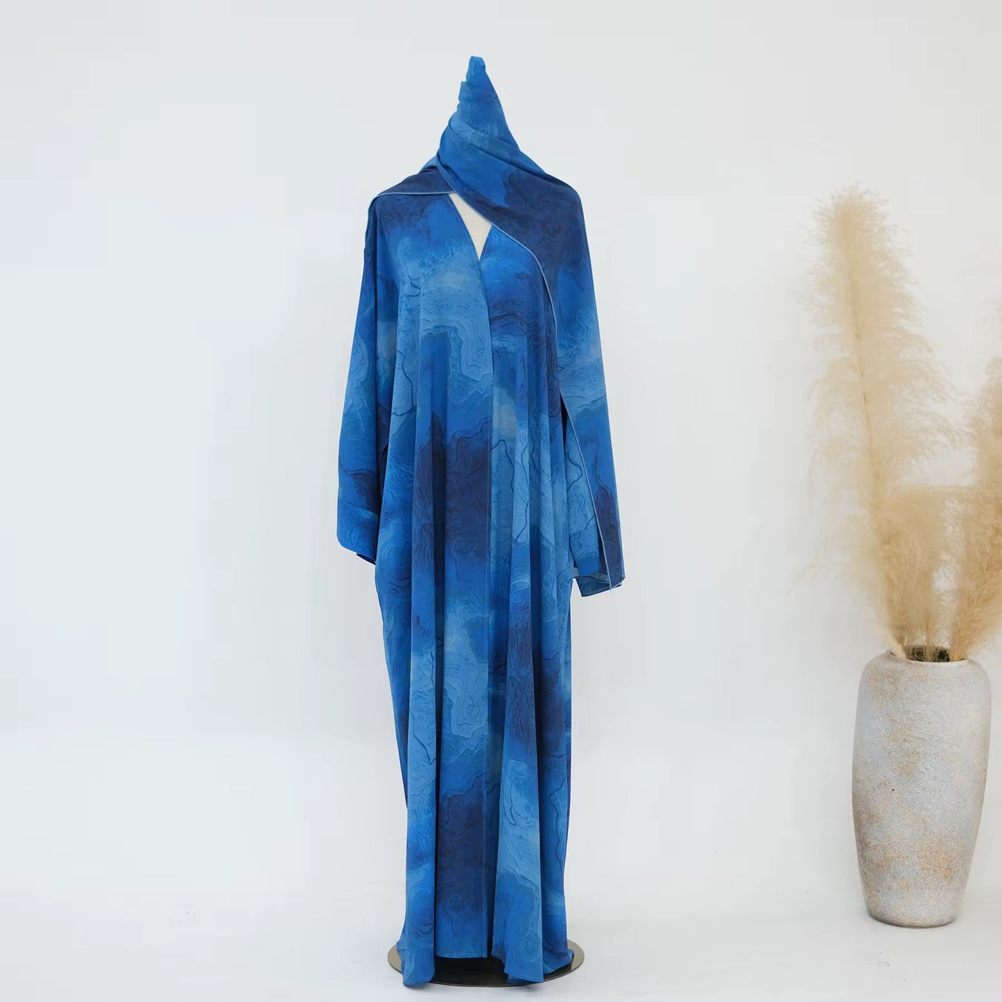 Earth Shades Marble Abaya Set
