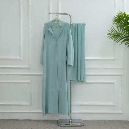 Zarqah Minimal Button Abaya