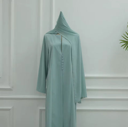 Zarqah Minimal Button Abaya