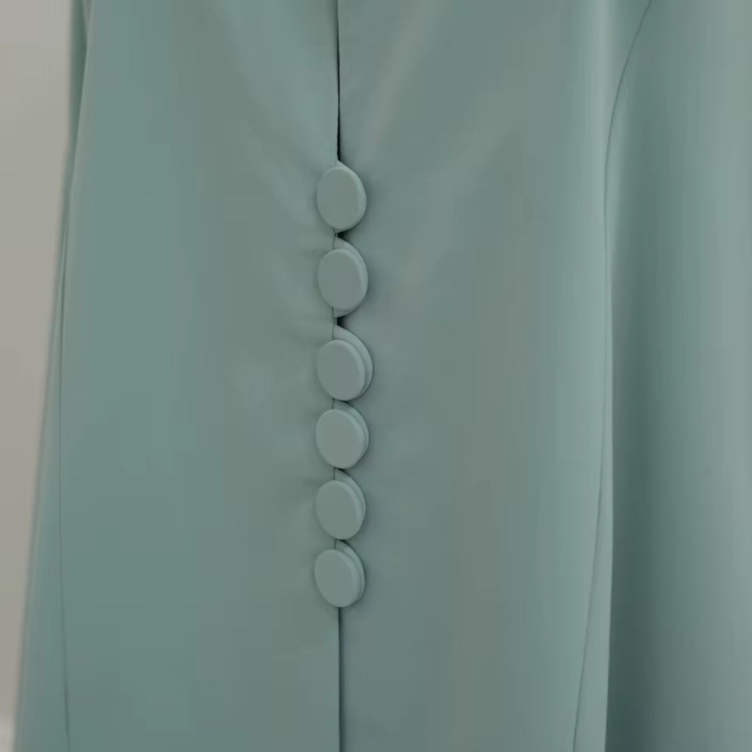 Zarqah Minimal Button Abaya