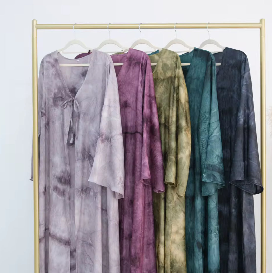 Marble Sheen - Bow Closure Abaya