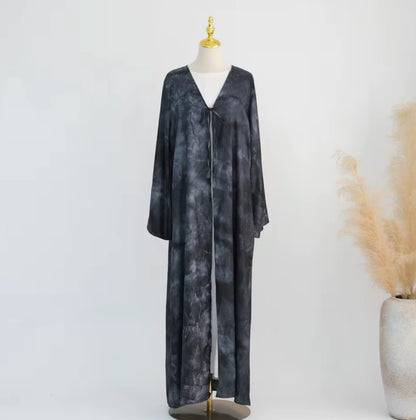 Marble Sheen - Bow Closure Abaya