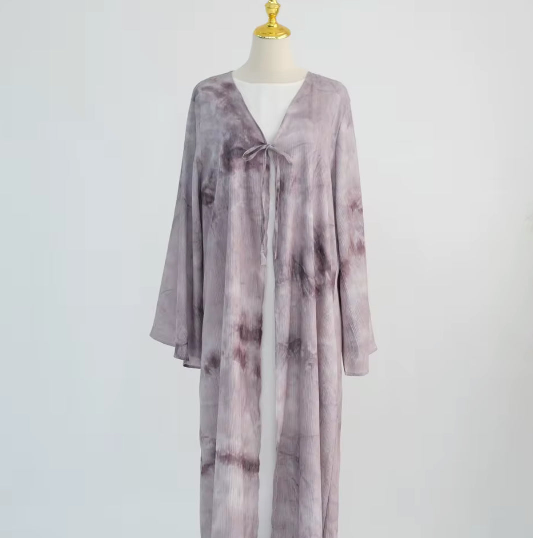 Marble Sheen - Bow Closure Abaya