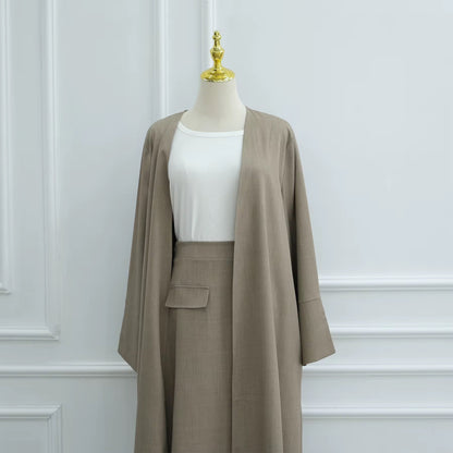 She Means Business - Abaya & Skirt Set