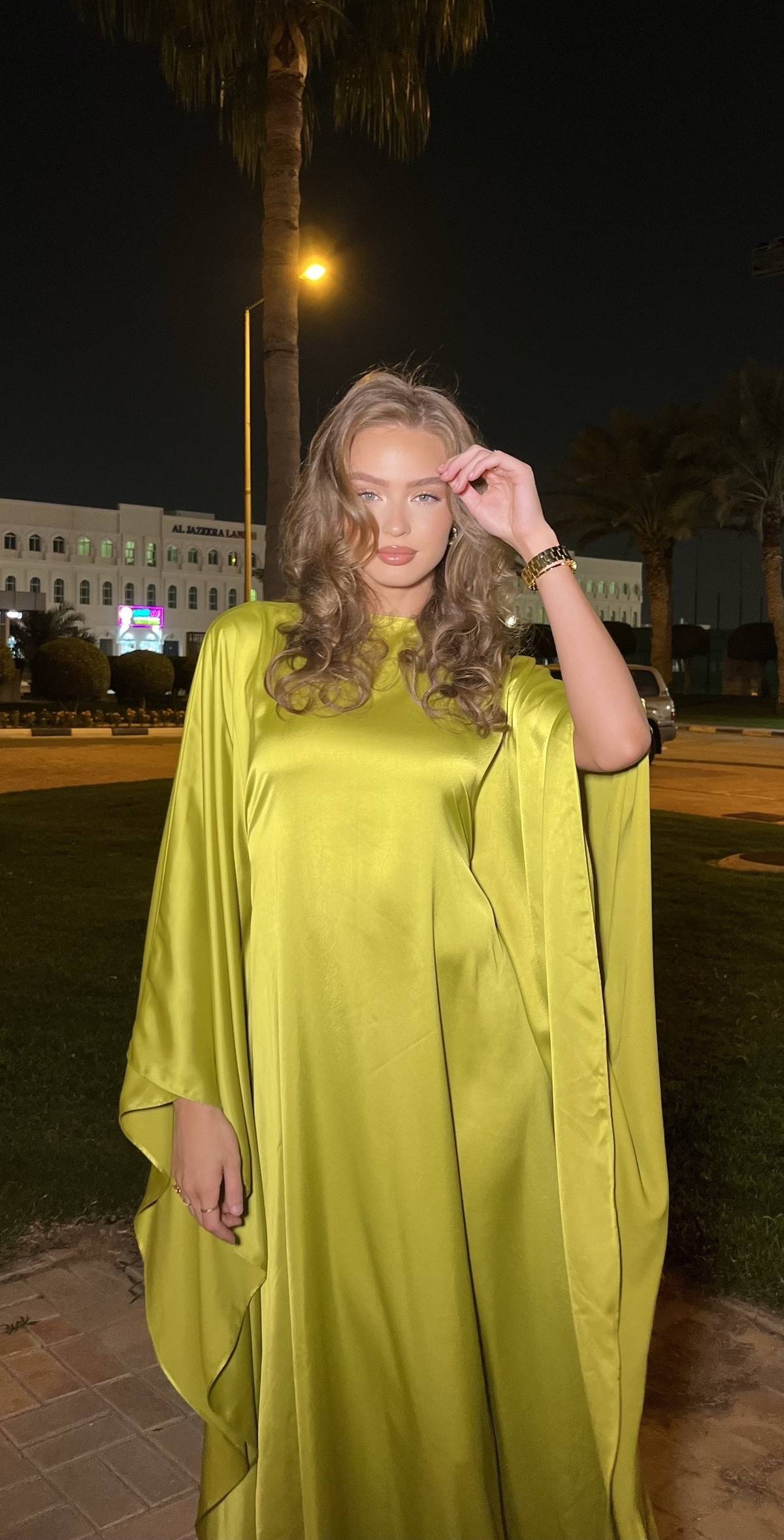 Inaya Satin Embrace Butterfly Kaftan