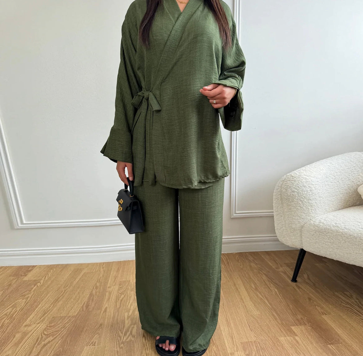 Amani Wrap Tie Crepe Set