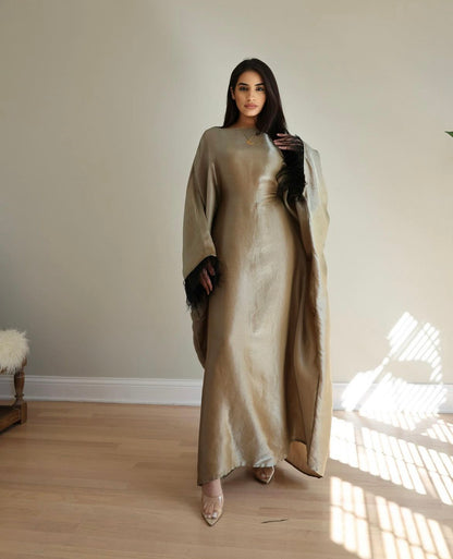 Aliyah Shimmer Feather Kaftan