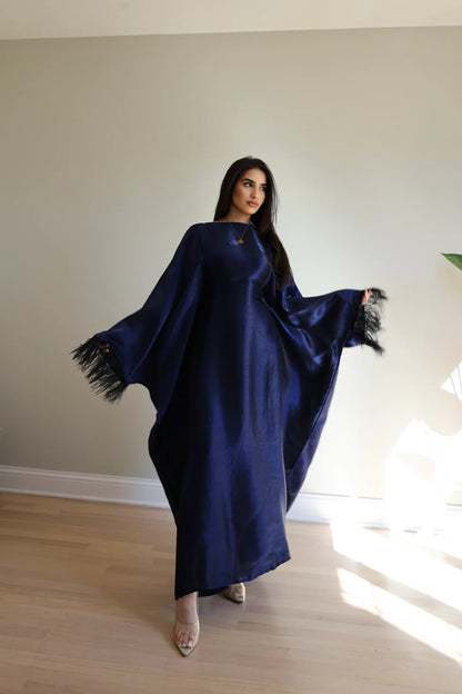 Aliyah Shimmer Feather Kaftan