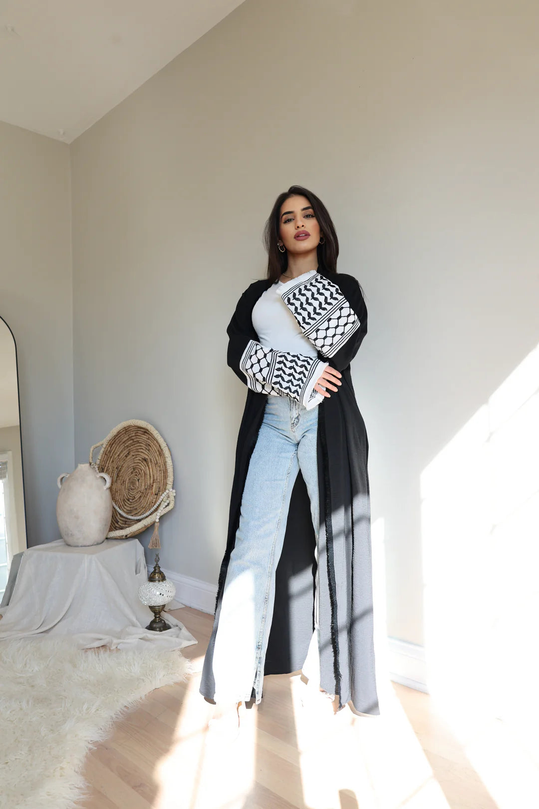 Keffiyah Embroidery Abaya