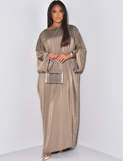 Shimmer Cuff Sleeve Dress