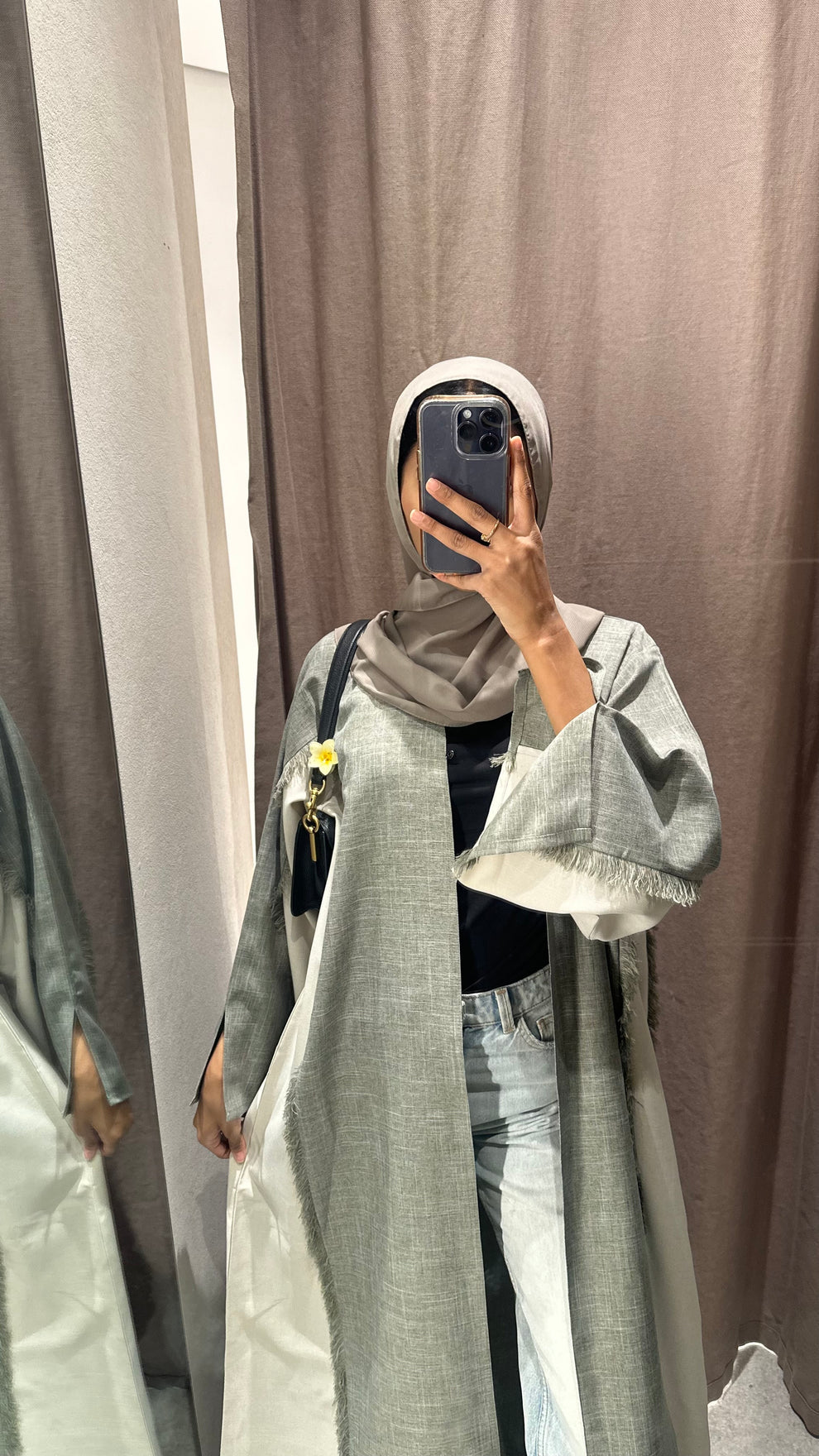 Winter is Here - Two Toned Fray Open Abaya