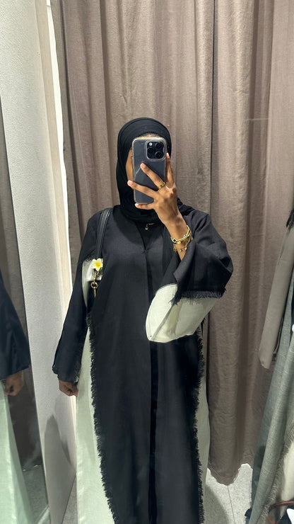 Winter is Here - Two Toned Fray Open Abaya